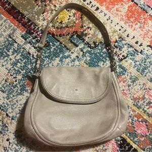 Kate Spade Taupe Pebbled Leather Shoulder Bag